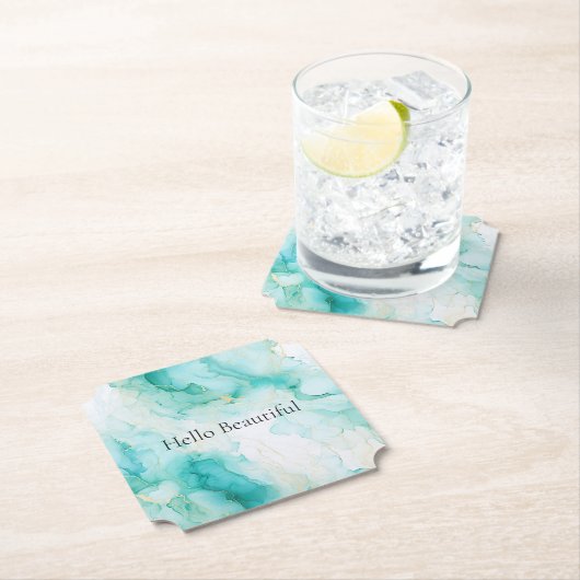 Mint Aqua Glam Elegante Untersetzer (Vor Ort)