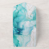 Mint Aqua Gold Tinte Marmor All In One Einladung (Außenbereich)