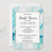 Mint Aqua Gold Tinte Marmor Einladung (Vorderseite)