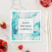 Mint Aqua Gold Tinte Marmor Serviette (Beispiel)