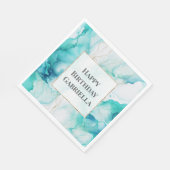 Mint Aqua Gold Tinte Marmor Serviette (Ecke)