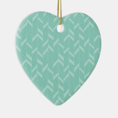 Mint Aqua Herringbone Keramik Ornament (Rechts)