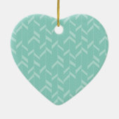 Mint Aqua Herringbone Keramik Ornament (Hinten)