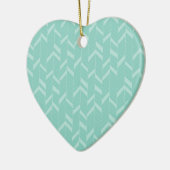 Mint Aqua Herringbone Keramik Ornament (Links)