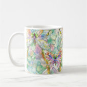 Mint Aqua Lila Schmetterlinge Kaffeetasse (Links)