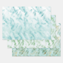 Mint Aqua Ombre Tropical Blätter