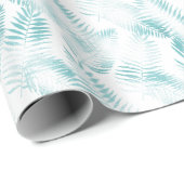 Mint Aqua Ombre Tropical Blätter Geschenkpapier (Rolleneckpunkt)