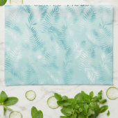 Mint Aqua Ombre Tropical Blätter Geschirrtuch (Gefaltet)