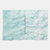 Mint Aqua Ombre Tropical Blätter Geschirrtuch (Horizontal)