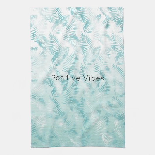 Mint Aqua Ombre Tropical Blätter Geschirrtuch (Vertikal)