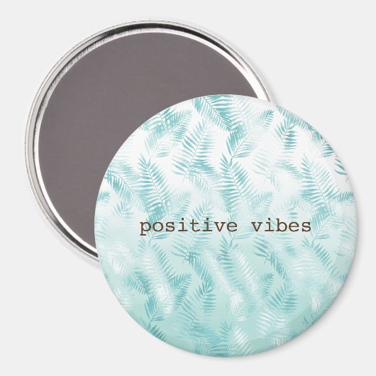 Mint Aqua Ombre Tropical Blätter Magnet (Vorderseite/Rückseite)