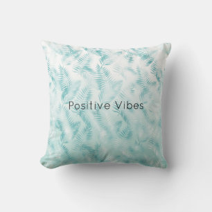 Mint Aqua Ombre Tropische Blätter     Kissen