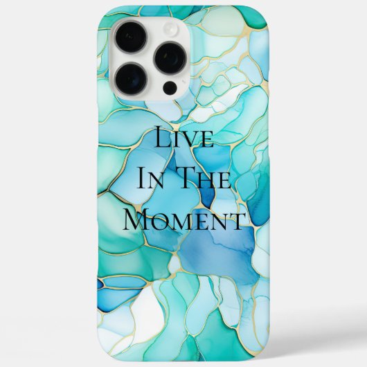 Mint Aqua Pearl Gold Marmor Case-Mate iPhone Hülle (Rückseite)