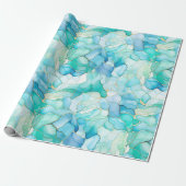 Mint Aqua Pearl Gold Marmor Geschenkpapier (Ungerollt)