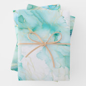 Mint Aqua Pearl Gold Marmor Geschenkpapier Set (Beispiel)