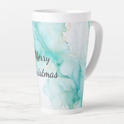 Mint Aqua Pearl Gold Marmor Milchtasse (Rechte Ecke)