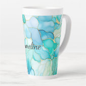 Mint Aqua Pearl Gold Marmor Milchtasse (Rechte Ecke)