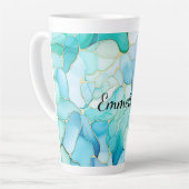 Mint Aqua Pearl Gold Marmor Milchtasse (Linke Ecke)