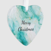 Mint Aqua Pearl Gold Marmor Ornament (Vorderseite)