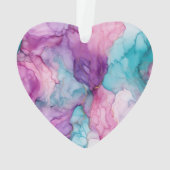 Mint Aqua Pearl Gold Marmor Ornament (Rückseite)