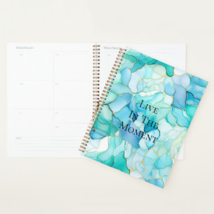Mint Aqua Pearl Gold Marmor Planer