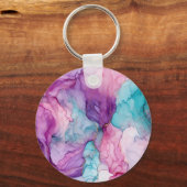 Mint Aqua Pearl Gold Marmor Schlüsselanhänger (Rückseite)