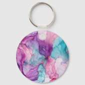 Mint Aqua Pearl Gold Marmor Schlüsselanhänger (Rückseite)