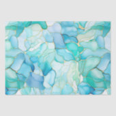 Mint Aqua Pearl Gold Marmor Seidenpapier (Vorderseite)