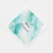 Mint Aqua Pearl Gold Marmor Serviette (Ecke)