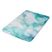 Mint Aqua Tinte Marmor Badematte (Schrägansicht)