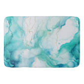 Mint Aqua Tinte Marmor Badematte (Vorderseite)