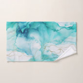 Mint Aqua Tinte Marmor Badhandtuch Set (Handtuch)