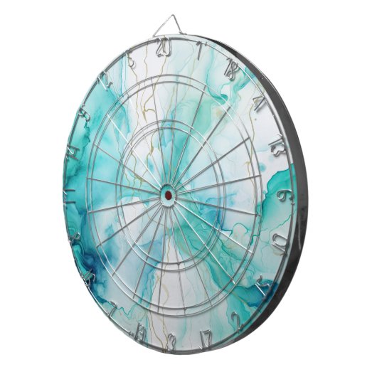 Mint Aqua Tinte Marmor Dartscheibe (Vorderseite rechts)
