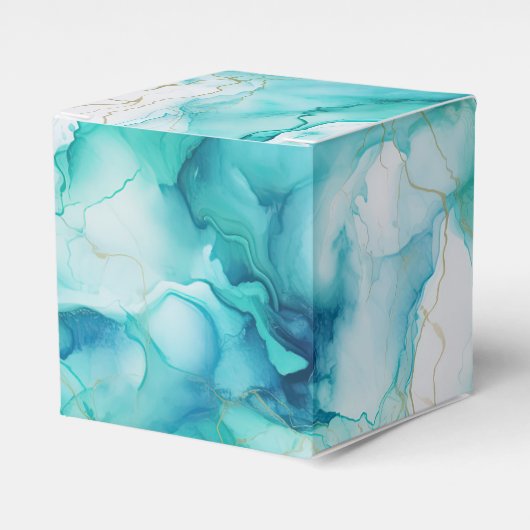 Mint Aqua Tinte Marmor Geschenkschachtel (Vorderseite)