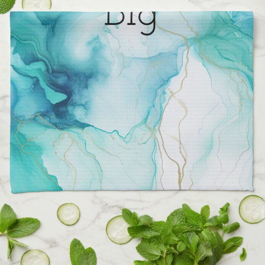 Mint Aqua Tinte Marmor Geschirrtuch (Gefaltet)