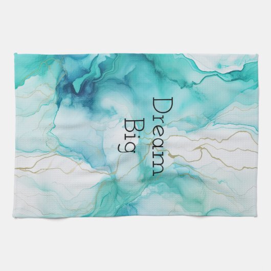 Mint Aqua Tinte Marmor Geschirrtuch (Horizontal)