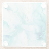 Mint Aqua Tinte Marmor Glasuntersetzer (Rückseite)
