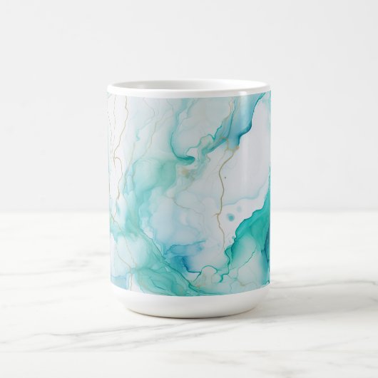 Mint Aqua Tinte Marmor Kaffeetasse (Mittel)