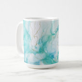 Mint Aqua Tinte Marmor Kaffeetasse (Vorderseite Links)