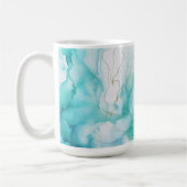 Mint Aqua Tinte Marmor Kaffeetasse (Links)