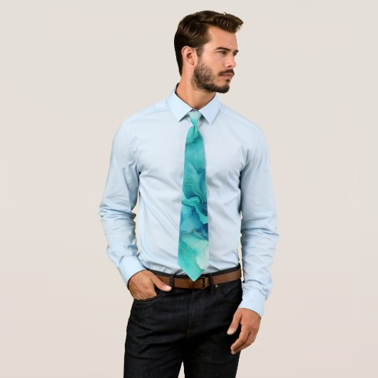 Mint Aqua Tinte Marmor Krawatte (Beispiel)