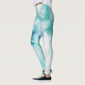Mint Aqua Tinte Marmor Leggings (Links)