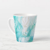 Mint Aqua Tinte Marmor Milchtasse (Linke Ecke)
