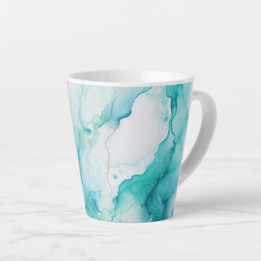 Mint Aqua Tinte Marmor Milchtasse (Rechte Ecke)