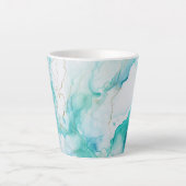 Mint Aqua Tinte Marmor Milchtasse (Vorderseite)