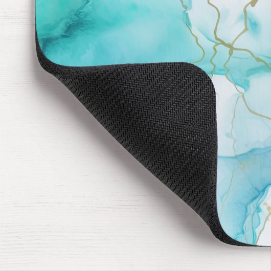 Mint Aqua Tinte Marmor Mousepad (Ecke)