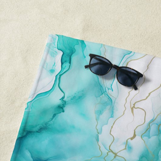 Mint Aqua Tinte Marmor Strandtuch (Beispiel)