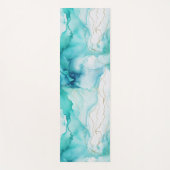 Mint Aqua Tinte Marmor Yogamatte (Vorderseite)