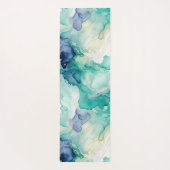 Mint Aqua Tinte Marmor Yogamatte (Rückseite)