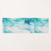 Mint Aqua Tinte Marmor Yogamatte (Vorderseite (Horizontal))